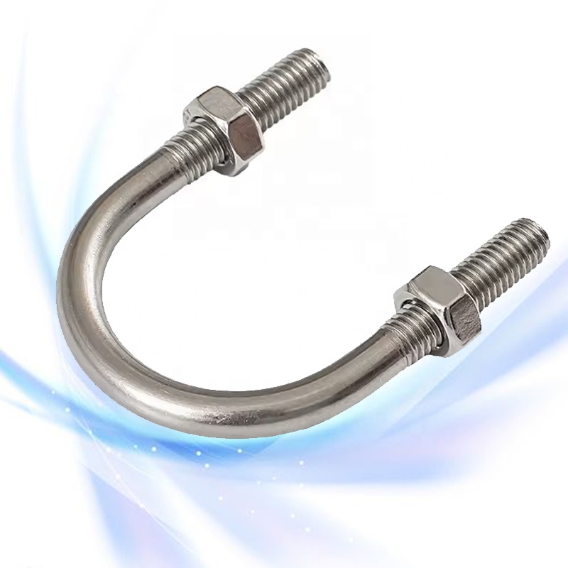 Carbon Steel Stainless Steel 304 316 U Bolt Heavy Duty Flat Shape U Bolt M6 M8 M10 M12 M14 Custom Size Exhaust Low Price
