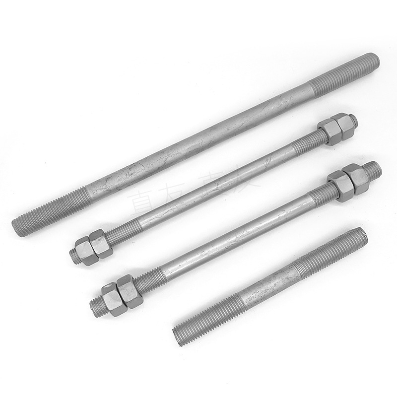 Double-ended High-strength Chemical Anchor Bolts Power-line Screws Threaded Studs Tie Rods Round-bar M6-M14 Magnitude 8.8
