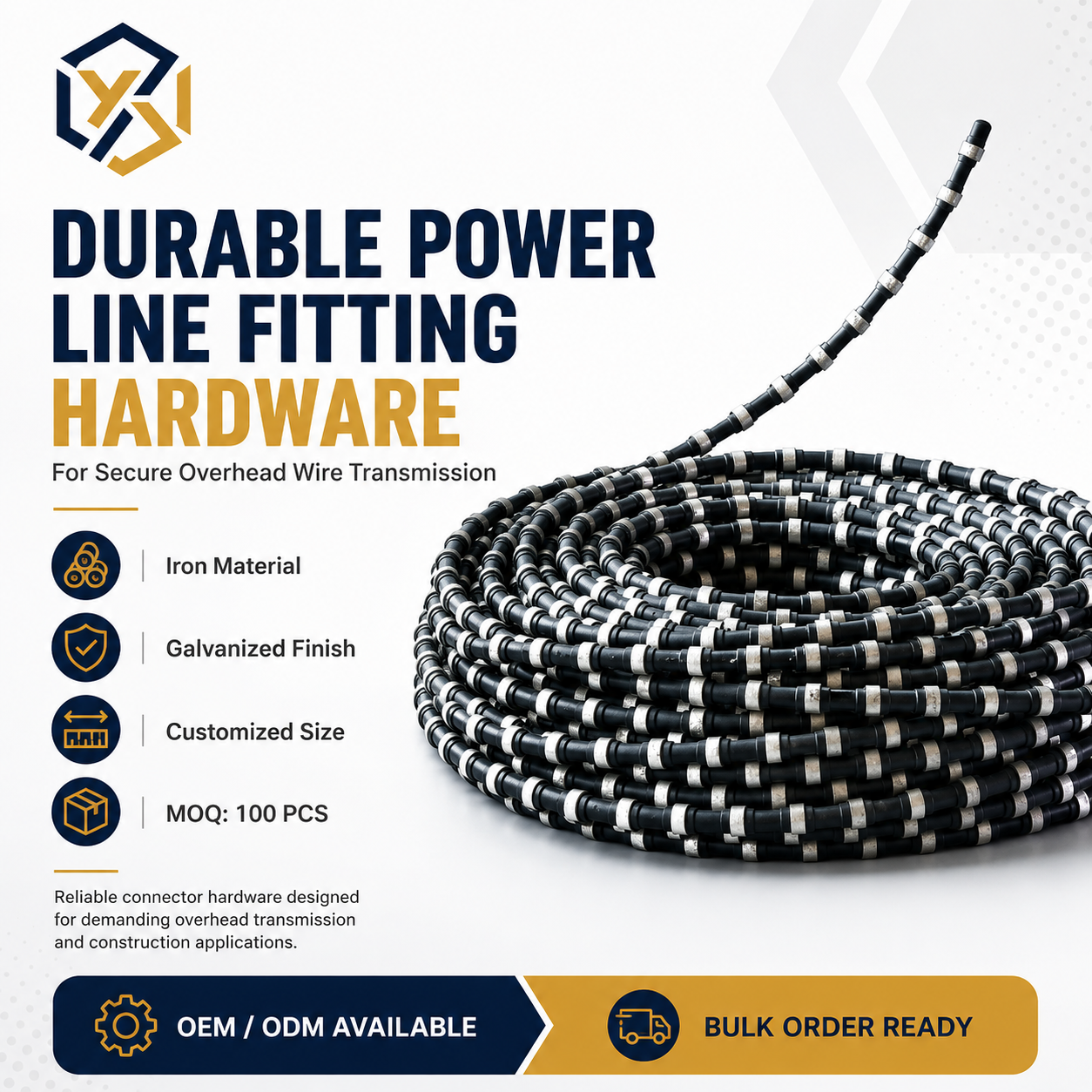 Durable Power Line Fitting Hardware for Secure Overhead Wire Transmission