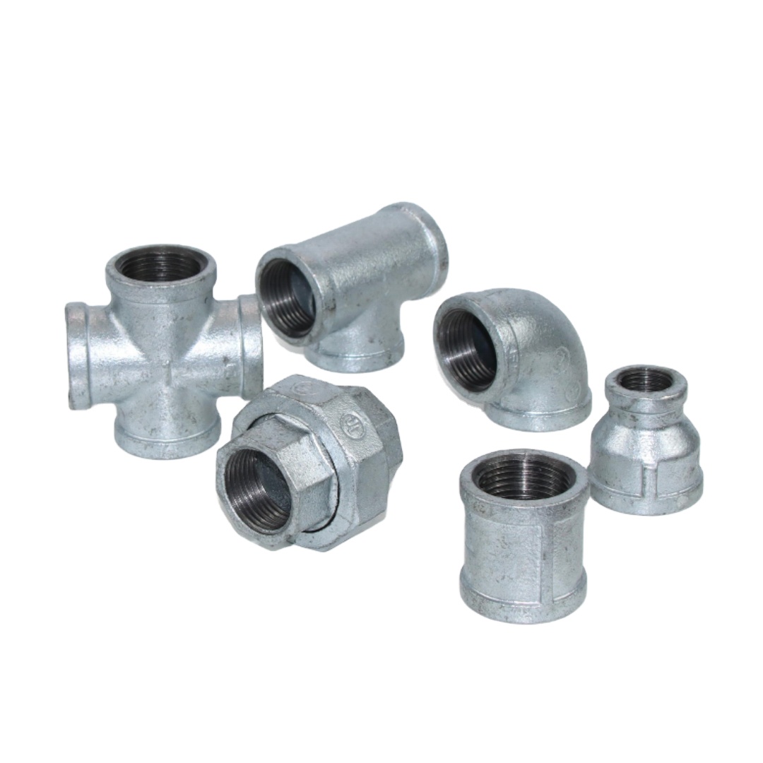 Galvanized Malleable Iron 90 Degree Elbow Fitting Left/Right Coupling Tees NPT 150 lb SCH 40 Threaded Union GI Fitting