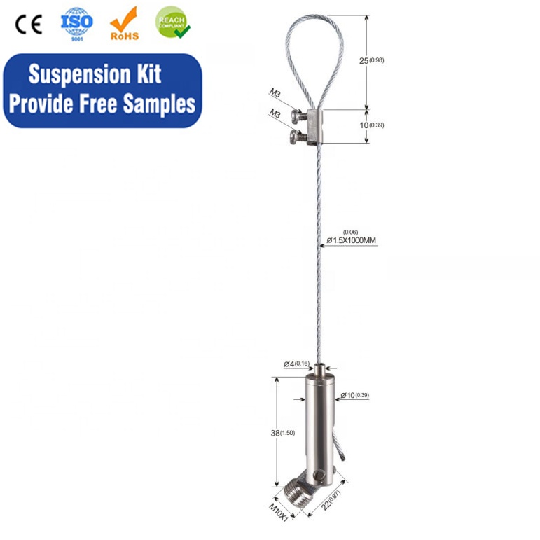M10 Screw Thread 135 Degree Rotate Side Exit Cable Gripper and Cable Lug for Lighting Suspension Kit