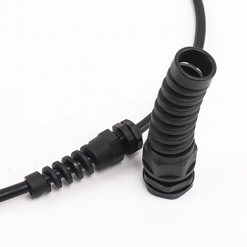 M22*1.5 Waterproof Plastic Strain Relief IP68 Waterproof Cable Gland with Wire Spiral Cable Gland