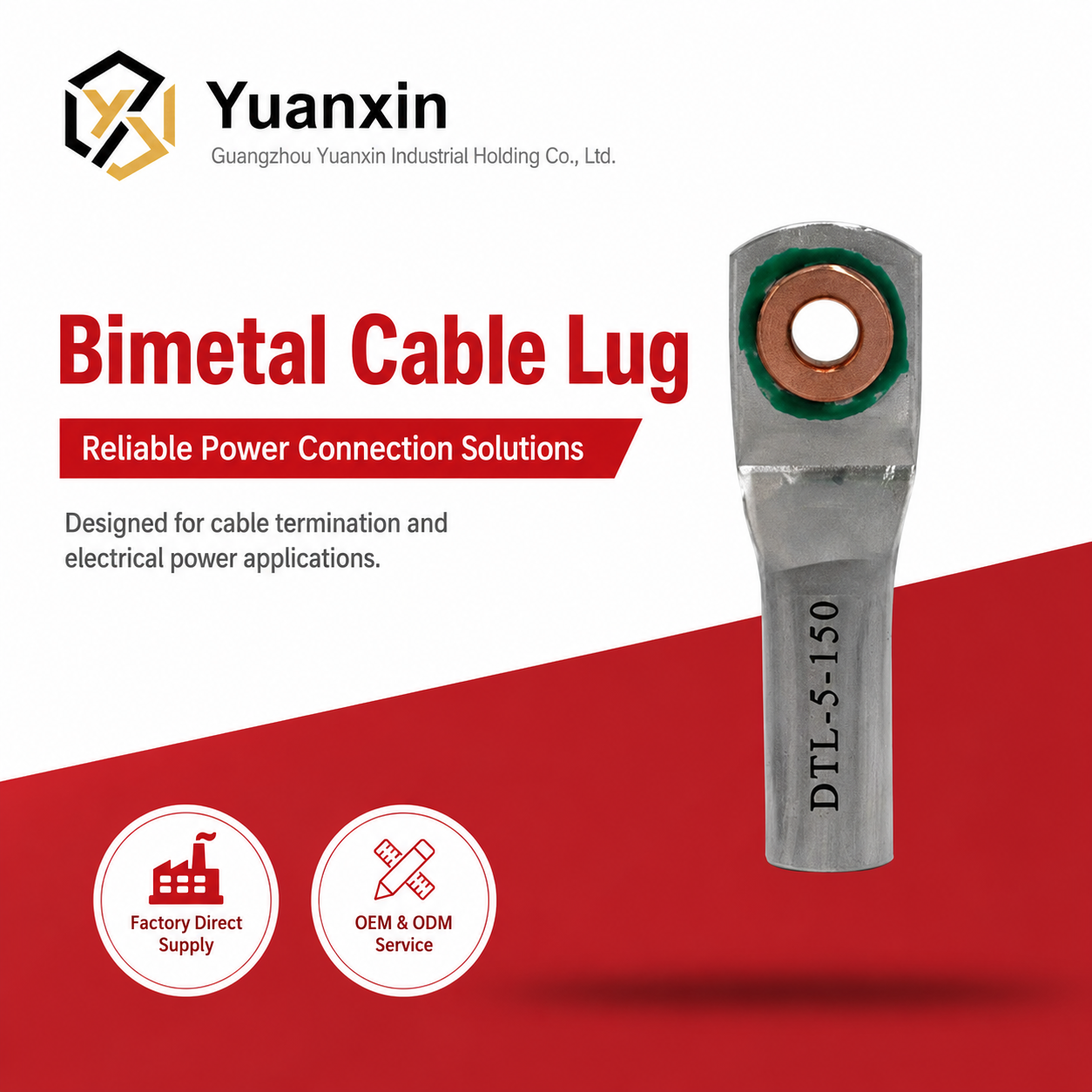 Professional DTL-3 DTL-5-150 Bimetallic Copper Aluminum Terminal Lug for Electric Cable