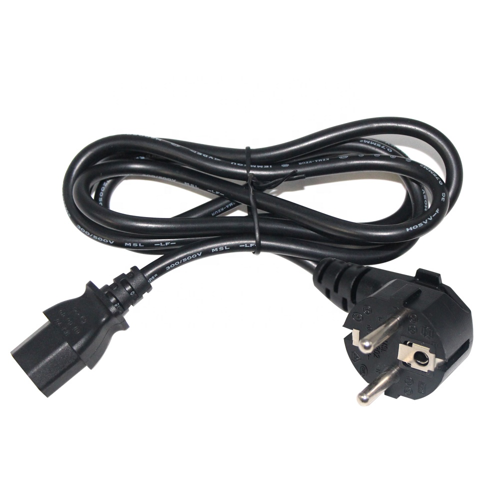 Vde Standard Power Cord EU 2pin Power European Plug With IEC C13 Connector Power Cable EU Schuko to C13