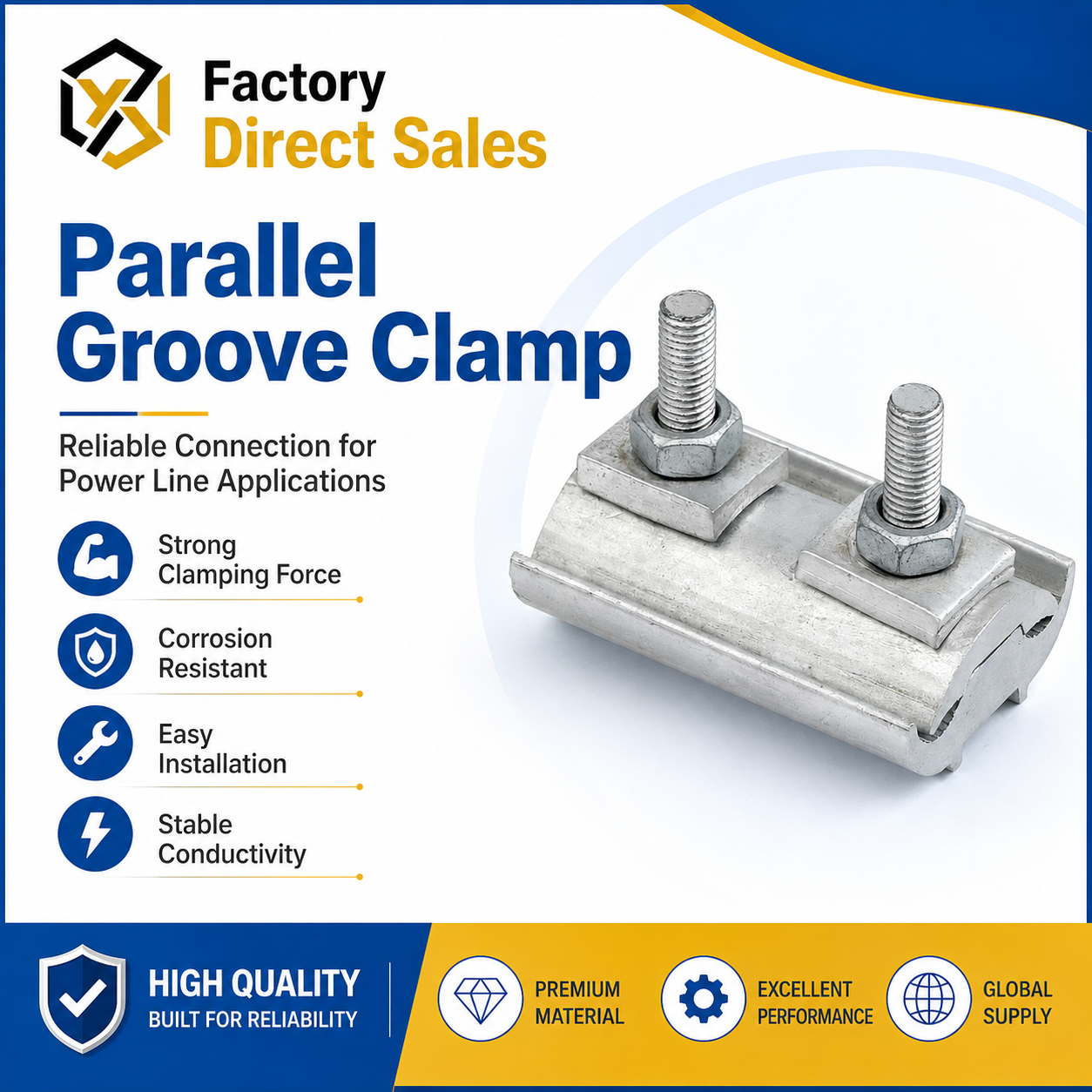 Chinese Supplier Copper-Aluminium CAPG Single Bolt Bimetallic Parallel Groove PG Clamp