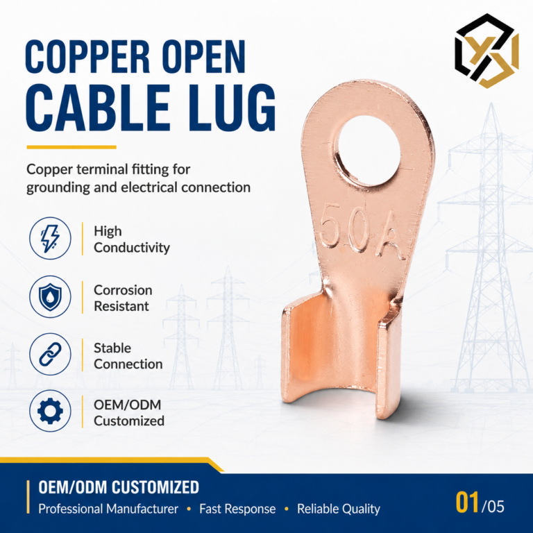 OT-30A Open Nose Brass Ring Battery Cable Connector Wire