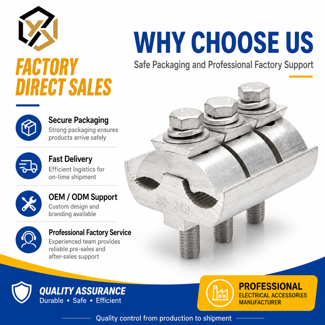 Two Bolts PG Cable Connectors/Cu&Al Bi-metal Clamp in Factory Price