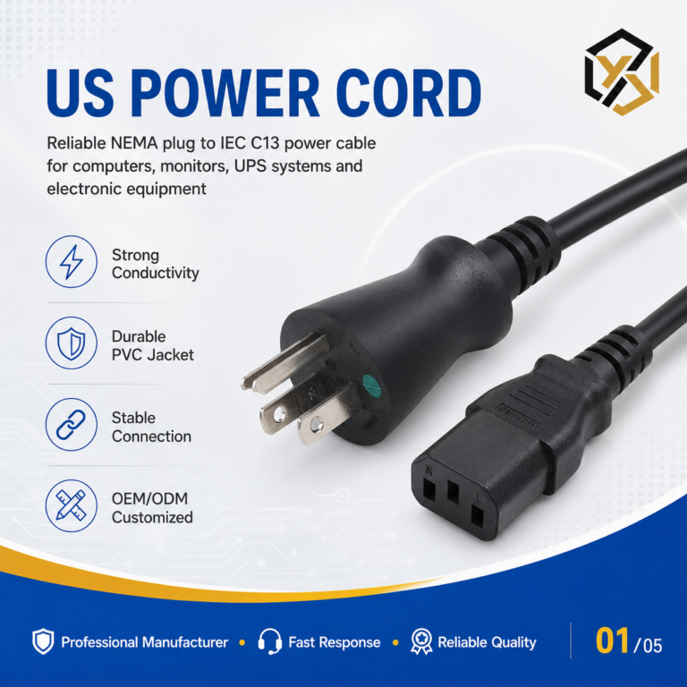 USA 3 Pin NEMA 5-15P to C13 Medical Power